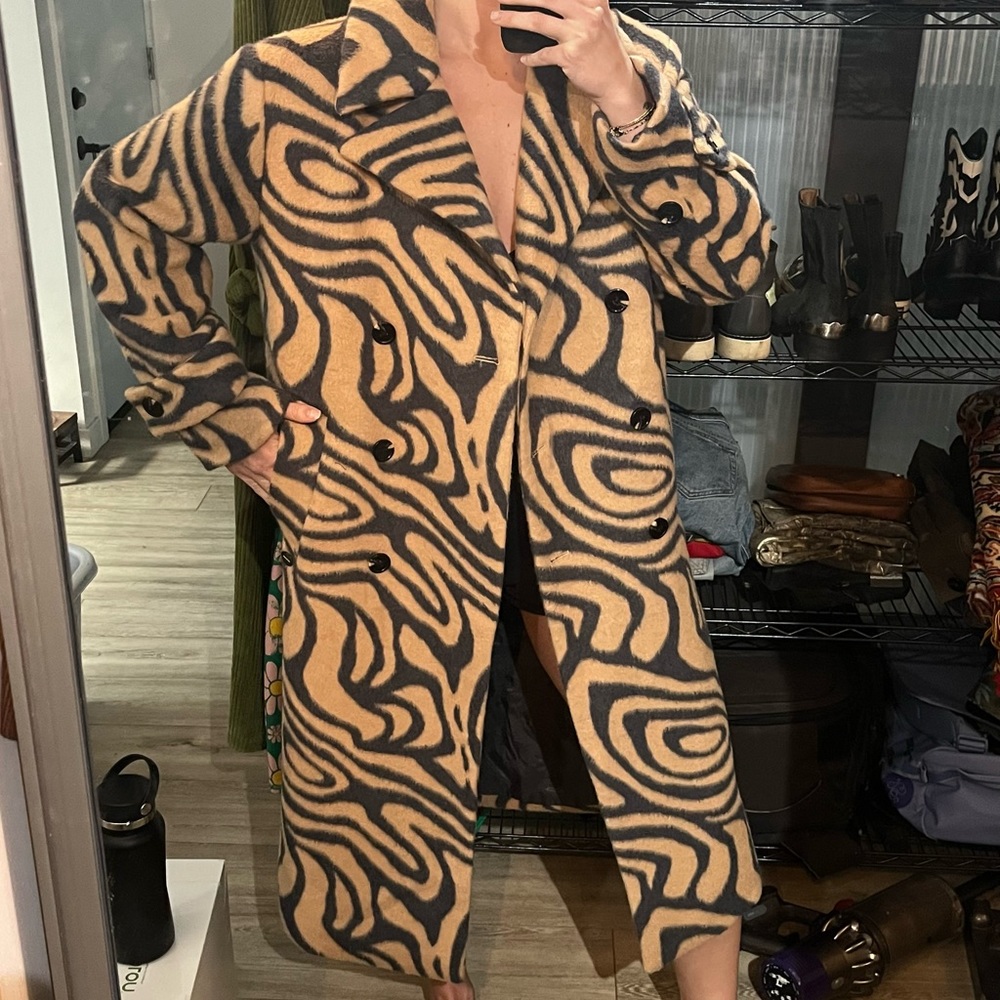 Scotch & Soda swirl print wool coat